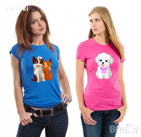  Уникални тениски с котки и кучета , снимка 5 - Тениски - 33118514