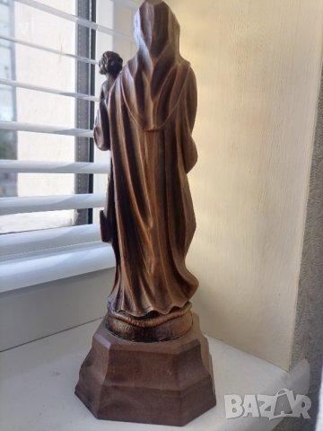 Дървена скулптура на Дева Мария с Младенеца Иисус - ПРОМО, снимка 5 - Антикварни и старинни предмети - 34762553