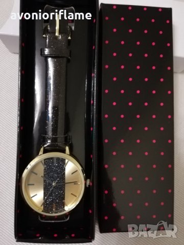 Елегантен Часовник с черно и златисто Glenda Avon, снимка 1