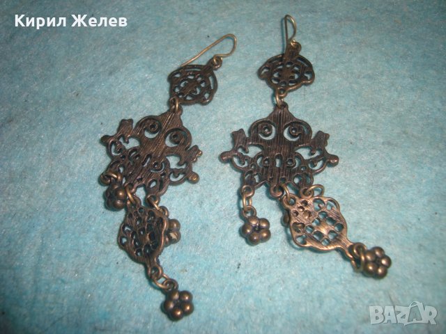 АРТ ДЕКО СТИЛ КРИСТАЛНИ ОБЕЦИ АЖУРНА ИЗРАБОТКА 94021, снимка 3 - Колиета, медальони, синджири - 35353211