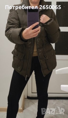 Орг.зелено яке с гъши пух М размер!, снимка 2 - Якета - 43268729