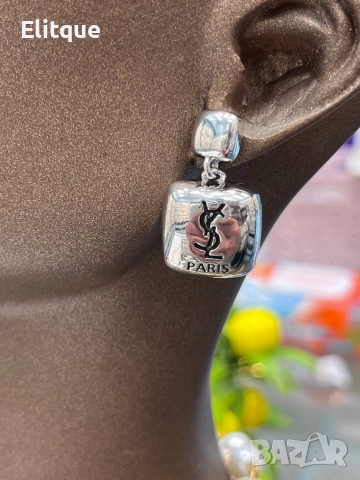 обеци от висококачествена стомана ysl saint laurent , снимка 5 - Обеци - 52907642