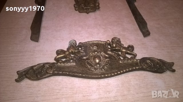 МЕД/МЕСИНГ-МАСИВЕН ОБКОВ С ЛЪВОВЕ-ВНОС ШВЕЦИЯ, снимка 3 - Колекции - 27630973