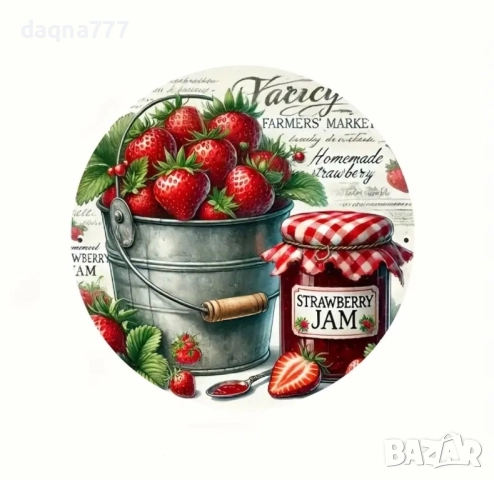 Винтидж ръчен дървен декор за стена украса ягоди, снимка 2 - Пана - 51997413