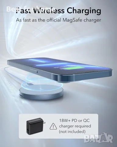 Безжично зарядно устройство ESR HaloLock със стойка, снимка 4 - Безжични зарядни - 49442211