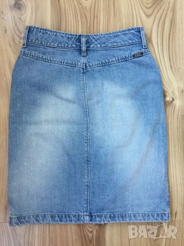  Дамска дънкова пола RIFLE оригинал, size 26 (XS,S), 100%памук, св. синя, НОВА, снимка 6 - Поли - 11049744