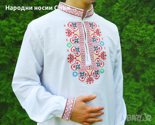 Мъжка риза с бродирана шевица, снимка 3 - Ризи - 51934126