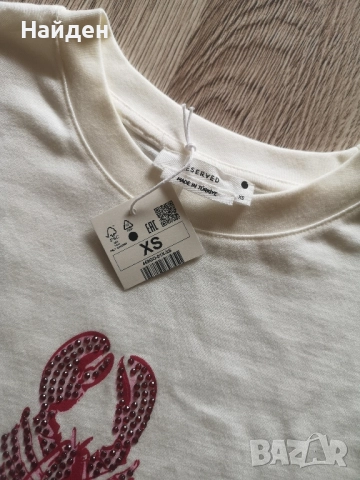 Дамска тениска Reserved, размер XS, снимка 4 - Тениски - 52345049