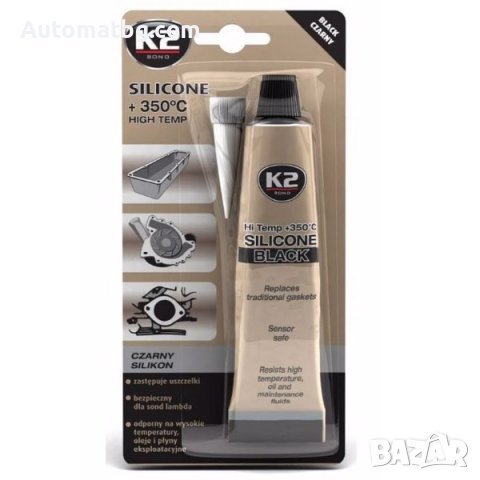 Високотемпературен силикон Automat, 85gr, Силиконов уплътнител, Черен