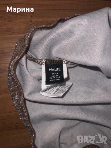 кафява блестяща мини пола с брокат, снимка 2 - Поли - 53541200