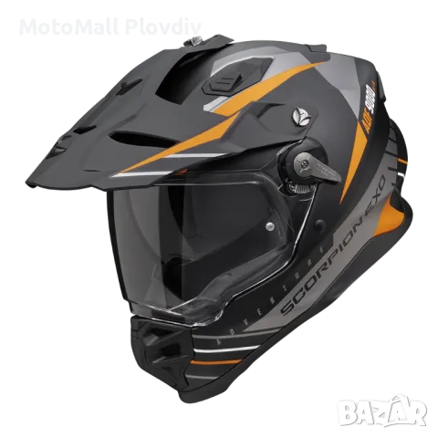 Каска SCORPION ADF-9000 AIR FEAT Matt Black-Silver-Orange