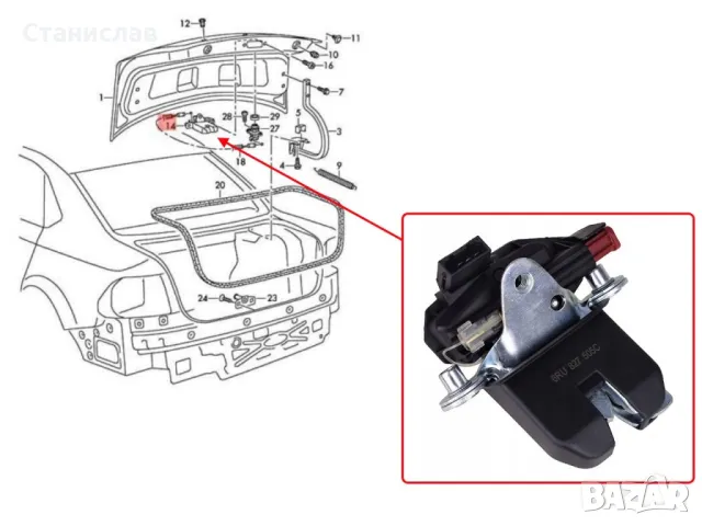 VW Polo 6R 6C Sedan Брава за багажник , снимка 3 - Части - 50356973