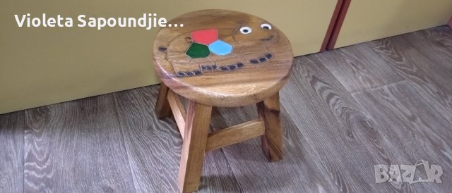 Детска дървена табуретка , снимка 1 - Мебели за детската стая - 43639221