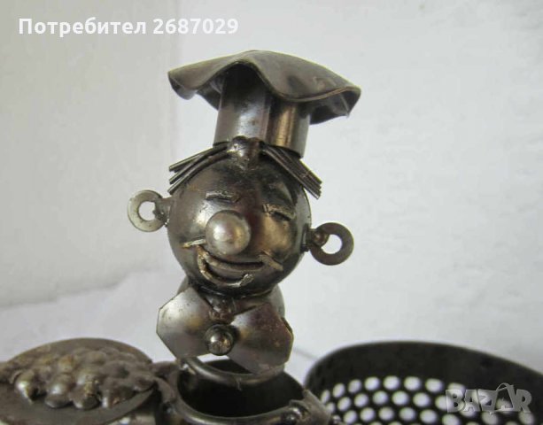От болтове и гайки - Моливник фигура от метални части човек готвач, снимка 5 - Статуетки - 28959814