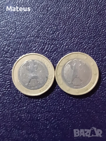 1 euro 2002 Germany с дефект, снимка 3 - Нумизматика и бонистика - 53512134