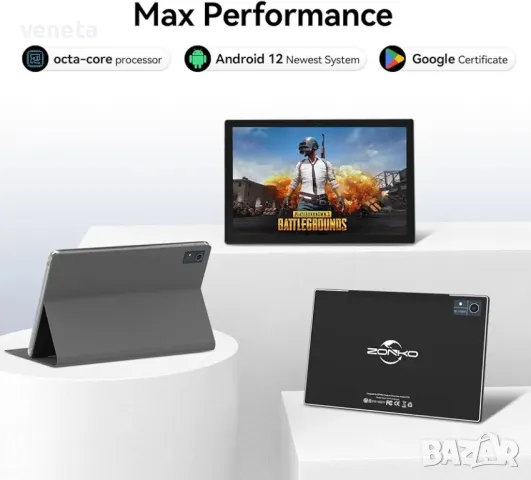 Таблет с Android с клавиатура, 16(8+8) GB RAM 128GB ROM 1TB 10-инча 5G WiFi  осемядрен 13m камера, снимка 4 - Таблети - 48507757