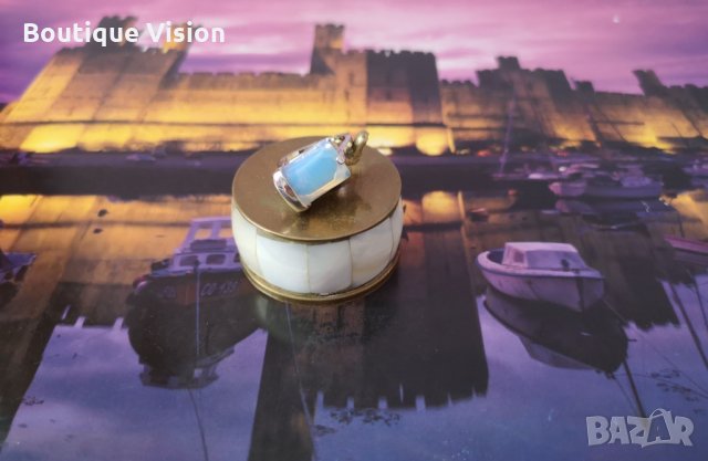 Ново! Пръстен с естествен камък - опал, посребрен