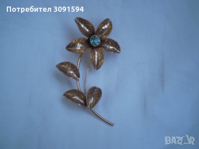 Винтич брошка цвете дубле , снимка 1 - Антикварни и старинни предмети - 34659193