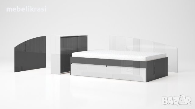 Легло Лео 120 с матрак 120/200 см, две чекмеджета, дъб вотан/антрацит, снимка 9 - Спални и легла - 43967054