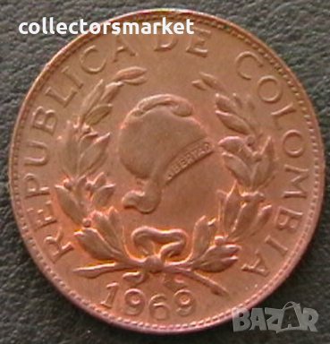 1 центаво 1969, Колумбия, снимка 2 - Нумизматика и бонистика - 28303836