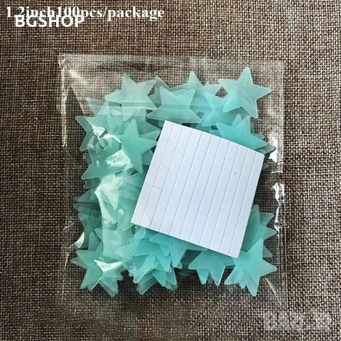 100 броя Светещи форсфорни звездички за декорация, снимка 6 - Декорация за дома - 27343241