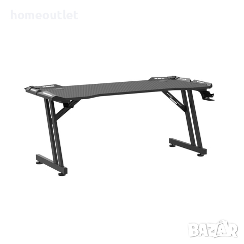 Геймърско бюро LED, HLONONE ZZLED16, 160 × 60 см, Черно, снимка 4 - Бюра - 44879965