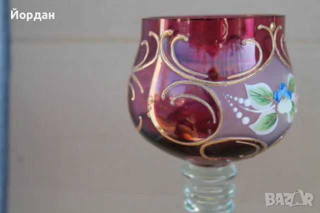 Чаша Бохемия , снимка 10 - Антикварни и старинни предмети - 47498021
