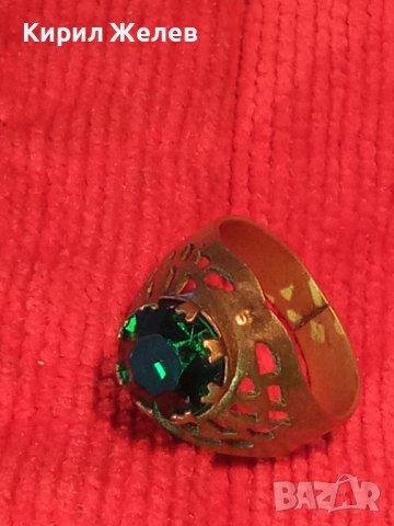 СТАРИНЕН МЕСИНГОВ РЕТРО АРТ СКЪПОЦЕНЕН АЖУРЕН МАЙСТОРСКИ ПРЪСТЕН с ЮВЕЛИРНО ФАСЕТИРАН ПЕРИДОТ 27194, снимка 13 - Антикварни и старинни предмети - 36772069