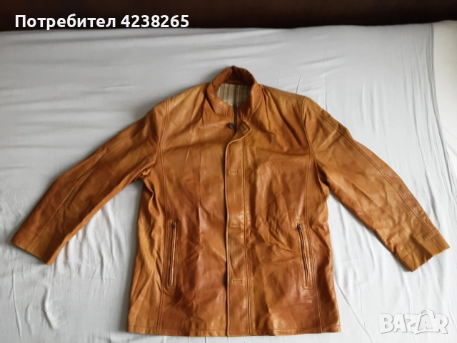 кожено яке"Kapraun"естествена кожа, светло кафяво, размер 56, снимка 2 - Якета - 52222802