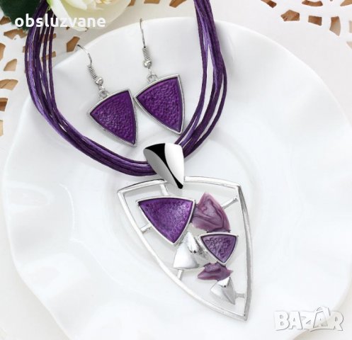 Моден дамски комплект в 3 части Росица 💥, снимка 2 - Бижутерийни комплекти - 32423452