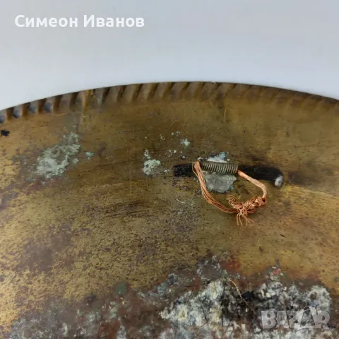 Стара месингова чиния декорация за стена с Клеопатра 34см #5612 , снимка 11 - Други ценни предмети - 47733878