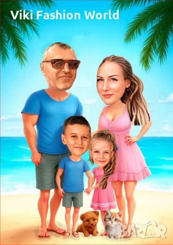 Карикатури по снимка , Подарък за двойки , подарък за мъж , подарък за жена