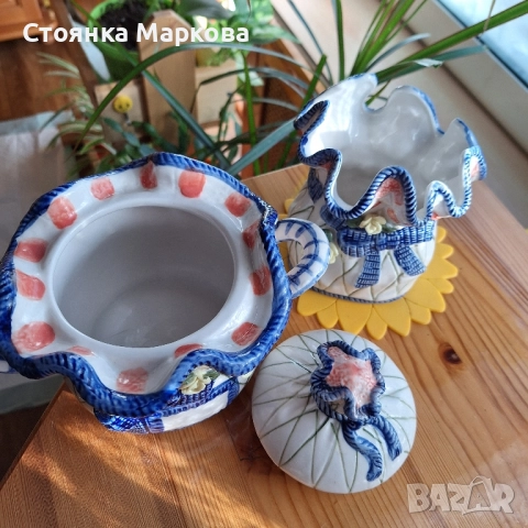 Порцеланови бонбониера и вазичка, снимка 5 - Декорация за дома - 52430634