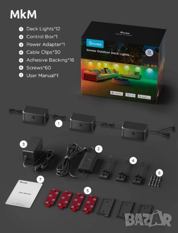 Govee 6 Lights Govee Outdoor Deck Lights, снимка 10 - Лед осветление - 52368703