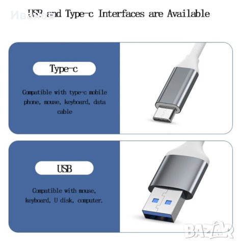 USB HUB/ЮСБ ХЪБ Type C с 4 порта , снимка 2 - Суичове - 43791669