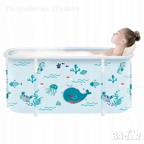 Сгъваема преносима вана XXL с възглавница и топлоизолация – Комфорт и удобство в малката баня, снимка 4 - Душ кабини и вани - 53098550
