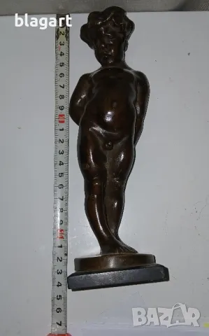 Статуетка-"Малкият Херкулес" -бронз, снимка 5 - Антикварни и старинни предмети - 48458682
