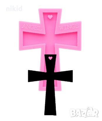 Прав кръст плосък силиконов молд форма украса декор торта фондан шоколад гипс, снимка 2 - Форми - 27492625