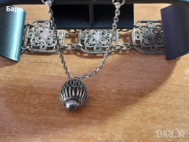 Стара сребърна филигранна гривна ръчна изработка, снимка 5 - Други ценни предмети - 43740434