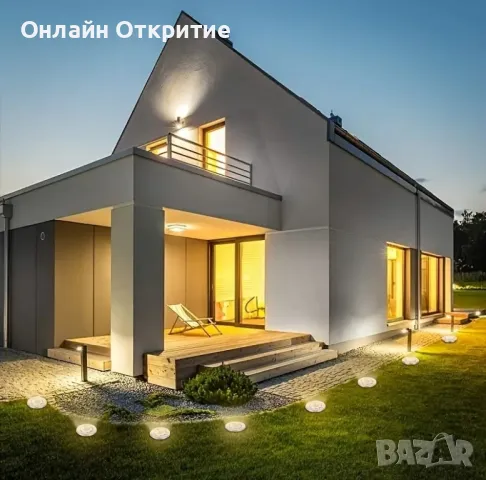 Соларни външни лампи. Водоустойчиви Комплект 4 броя. Бяла светлина 8 LED, снимка 9 - Соларни лампи - 50100587