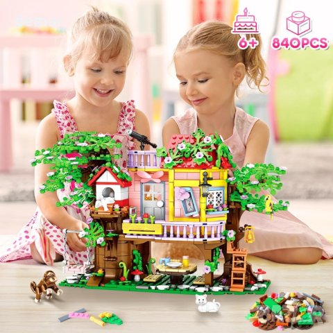 HOGOKIDS Комплект строител за деца 3-етажна къща на дърво - 840 БР., снимка 9 - Образователни игри - 43584707