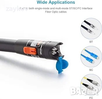 Визуален локатор на неизправности (VFL), 10mW тестер за оптичен кабел с 2,5 mm конектор, снимка 2 - Друга електроника - 44130377