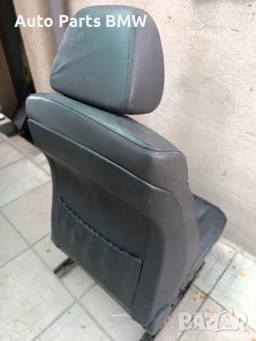 Седалка BMW E60 E61 Шофьорска черна кожена седалка за БМВ Е60 Е61 BMW E60 E61 кожен салон, снимка 4 - Части - 50406751
