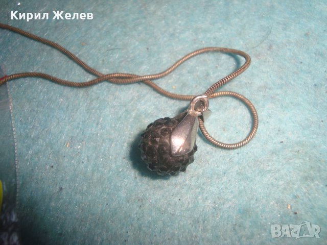 СТАРО ВИНТИДЖ КОЛИЕ МЕДАЛЬОН с ПОСРЕБРЕНА НЕЖНА ВЕРИЖКА 15409, снимка 5 - Колиета, медальони, синджири - 35193907