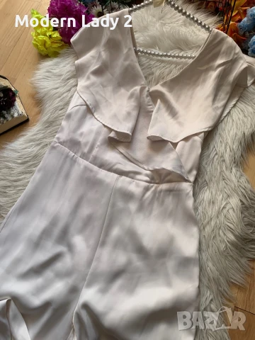 Бял сатенен гащеризон, снимка 2 - Гащеризони - 50876855