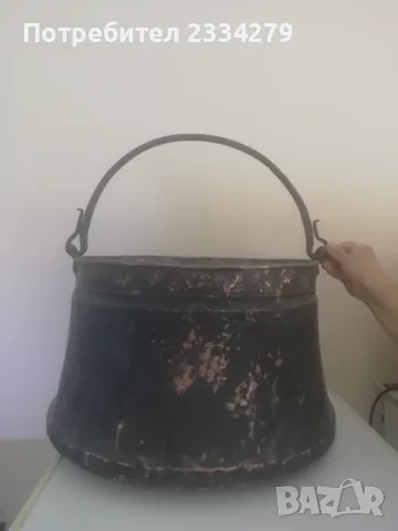 Стар меден бакър,казан ,,пиратник" 40 литра, снимка 9 - Антикварни и старинни предмети - 37550413