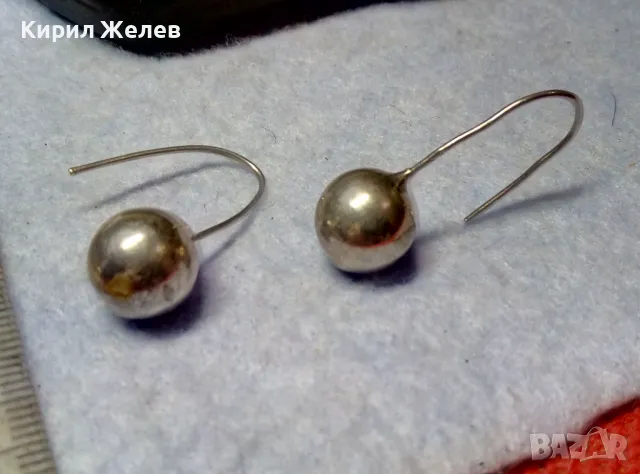 КЛАСИЧЕСКИ РЕТРО МОДЕЛ СРЕБЪРНИ ОБЕЦИ ТОПЧЕТА СРЕБРО 925 ПРОБА РЪЧНА МАЙСТОРСКА ИЗРАБОТКА 47979, снимка 6 - Обеци - 49682471