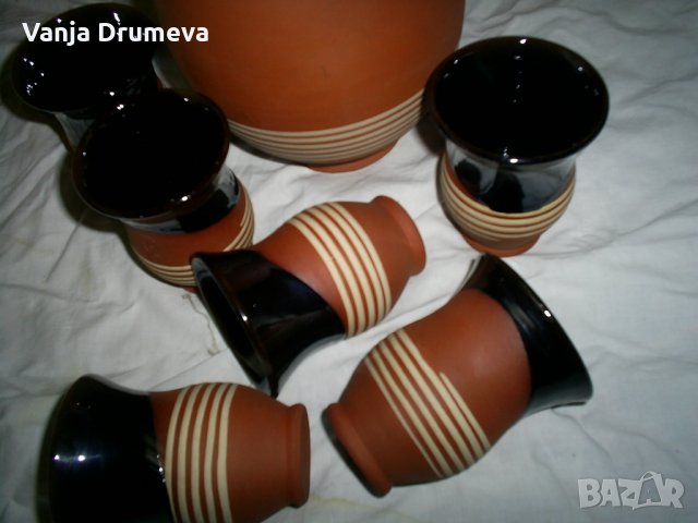 ефектен керамичен сервиз за ракия от соца,неизползван , снимка 5 - Сервизи - 34687850
