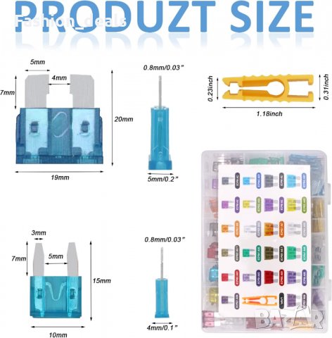 Нови 300 броя предпазител за автомобил кола Бушон стандартни 2А - 40А, снимка 3 - Аксесоари и консумативи - 38192500