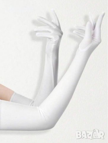 дълги бели ръкавици, снимка 2 - Ръкавици - 43716765